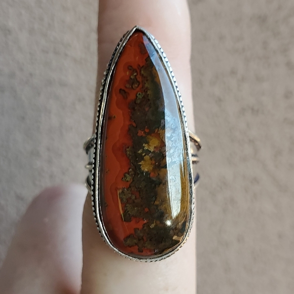 New Moroccan Seam Agate 925 Silver Ring. Size 8 - Picture 11 of 12
